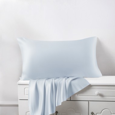 Alice Blue 22 Momme Mulberry Silk Pillowcase with Hidden Zipper Canada