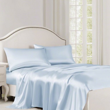 Baby Blue 22 Momme Mulberry Silk Flat Sheet Canada