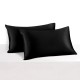 Black 22 Momme Mulberry Silk Pillowcase with Hidden Zipper Canada