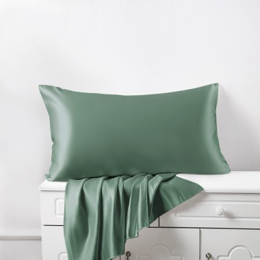 Celadon Green 22 Momme Mulberry Silk Pillowcase with Hidden Zipper Canada