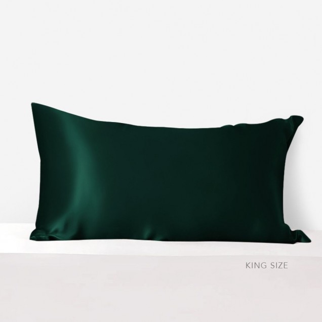 Dark Green 22 Momme Mulberry Silk Pillowcase with Hidden Zipper Canada