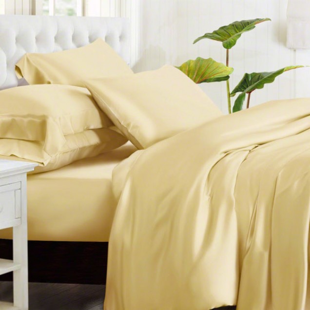 Gold 3 PCS 22 Momme Mulberry Silk Duvet Cover Set Canada