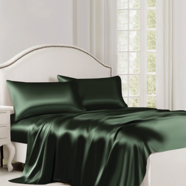 Hunter Green 22 Momme Mulberry Silk Flat Sheet Canada