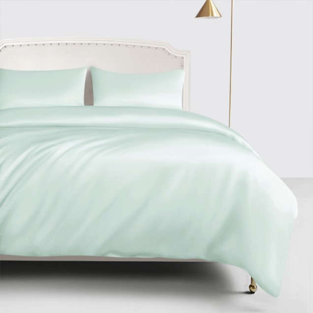 Light Cyan 22 Momme Mulberry Silk Duvet Cover Canada