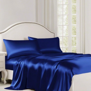 Royal Blue 22 Momme Mulberry Silk Flat Sheet Canada