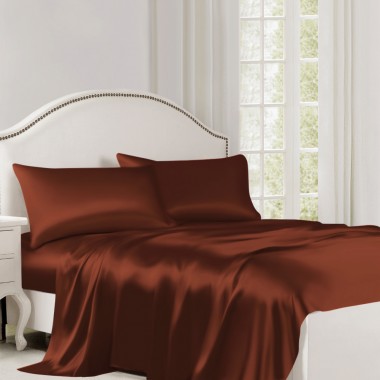 Rust Red 22 Momme Mulberry Silk Flat Sheet Canada