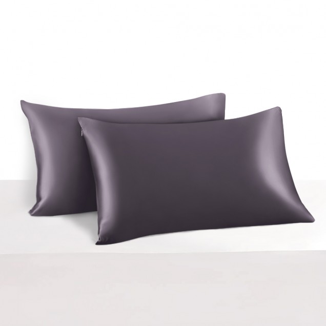 Slate Gray 22 Momme Mulberry Silk Pillowcase with Hidden Zipper Canada