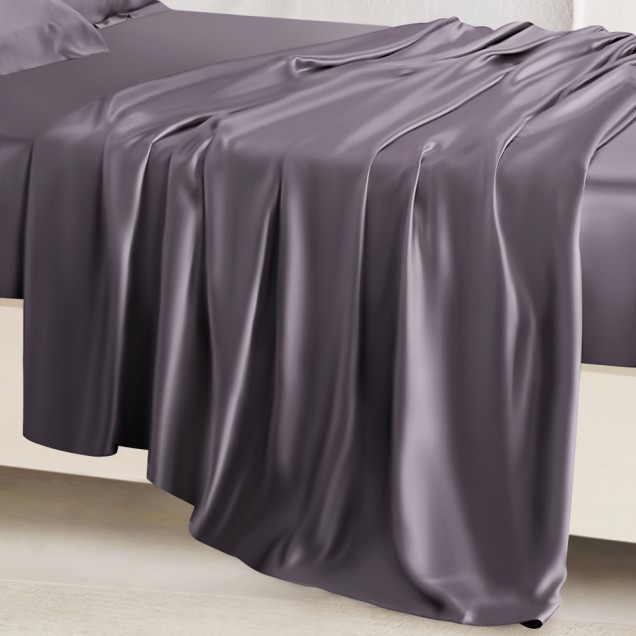 Slate Gray 22 Momme Mulberry Silk Sheet Set Canada