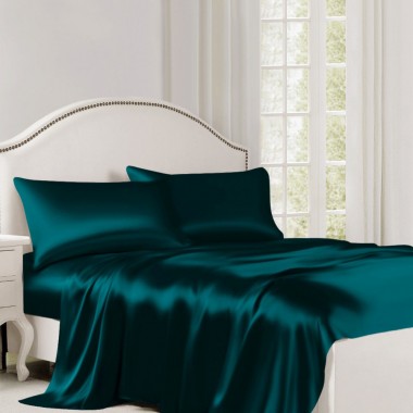 Teal 22 Momme Mulberry Silk Flat Sheet Canada